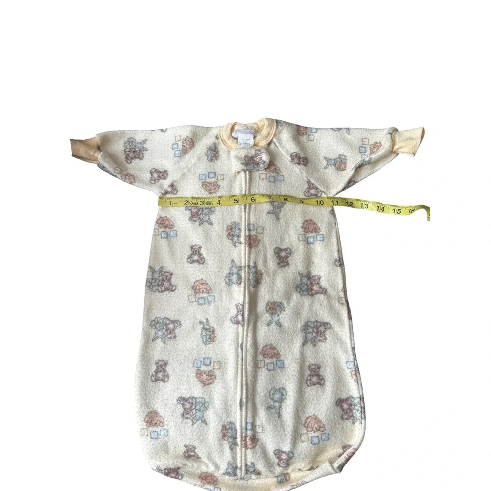 Vintage Carter's Baby Sleep Sack Teddy Bear Bunny Print One Size 21 Lbs As Is